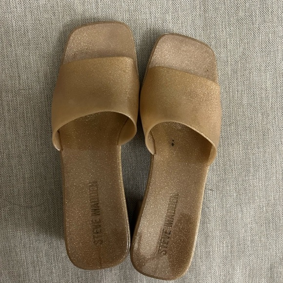 Steve Madden Tan Slide Sandals harlin heels - Picture 1 of 6